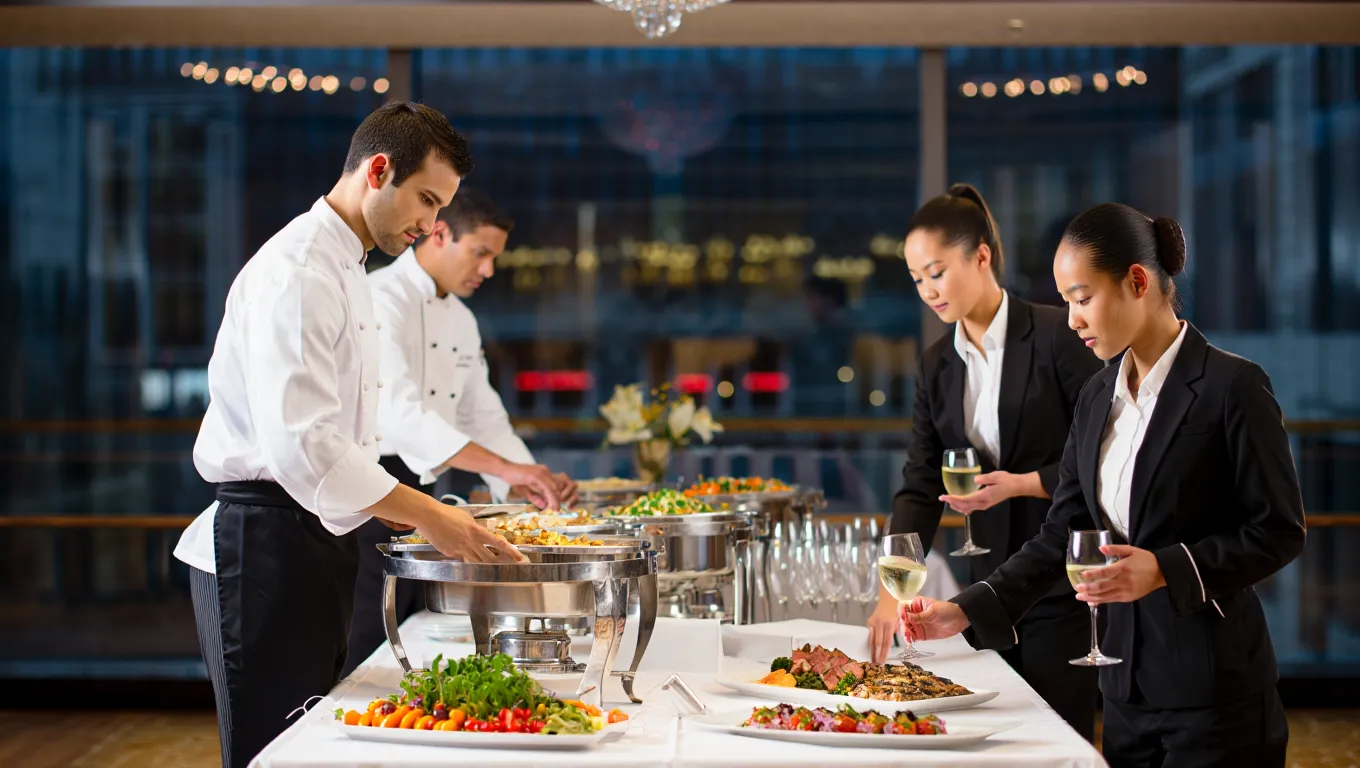 Corporate catering platform checklist for booking a large office event.