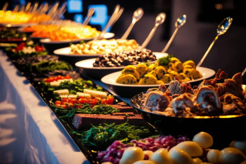 Pakistani buffet catering menu chart by course, London.