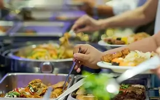 Corporate catering buffet set up for a business meeting in Harrow